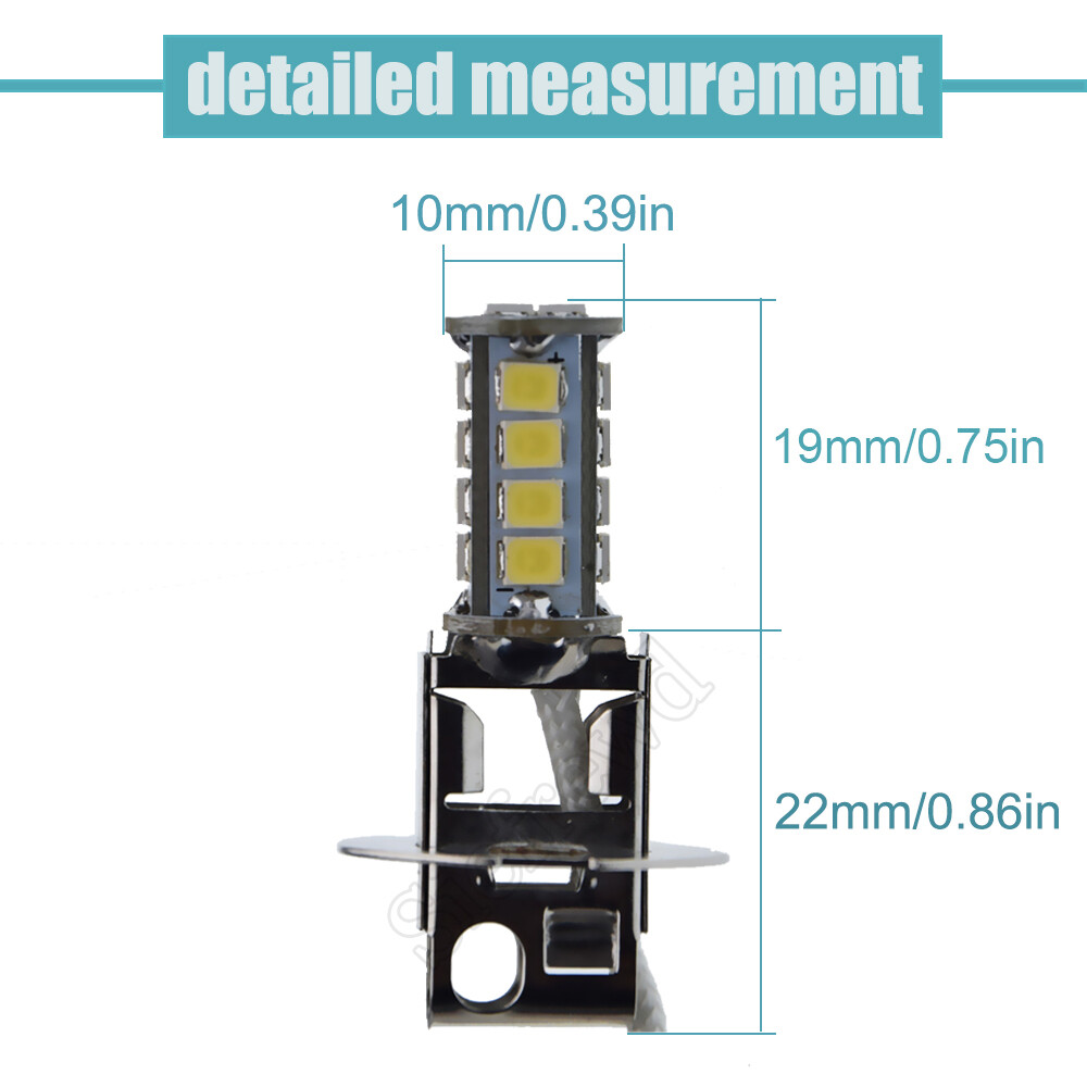 1X H3 CAR LED FOG DRIVING LIGHT FLASHLIGHT TORCH HEAD BULB LAMP GLOBES 6V 6000K - Image 3