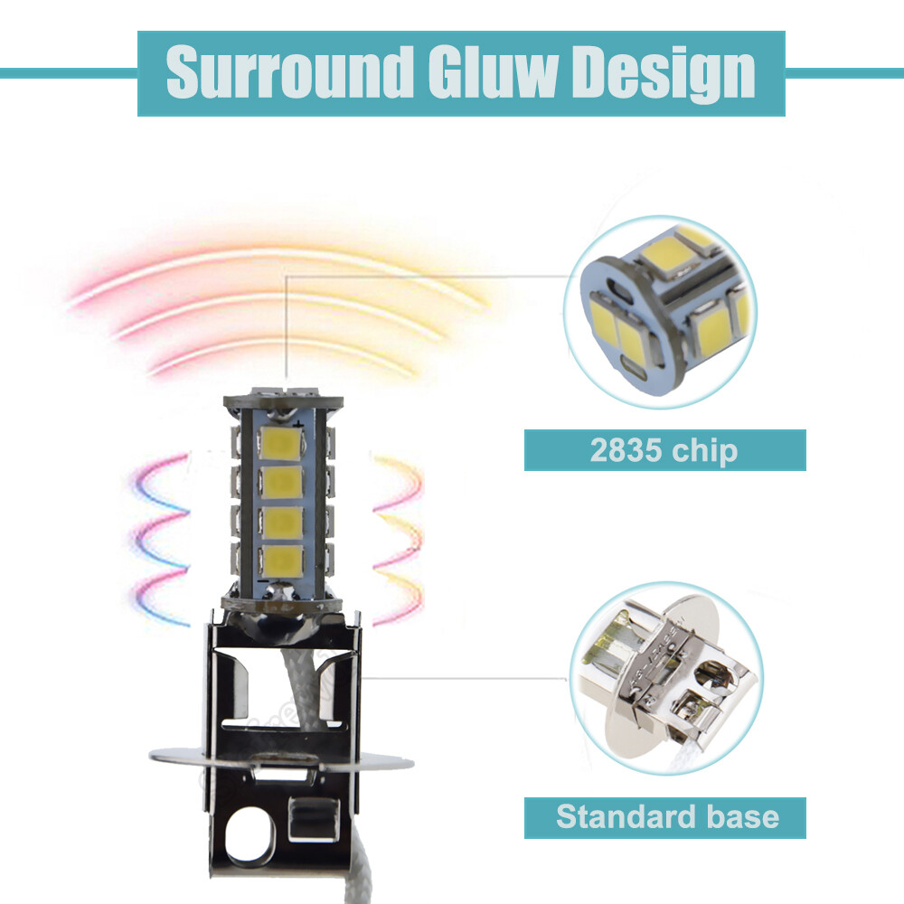 1X H3 CAR LED FOG DRIVING LIGHT FLASHLIGHT TORCH HEAD BULB LAMP GLOBES 6V 6000K - Image 4