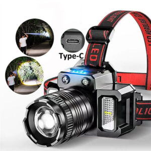 Linterna LED súper brillante USB recargable faro lámpara impermeable-