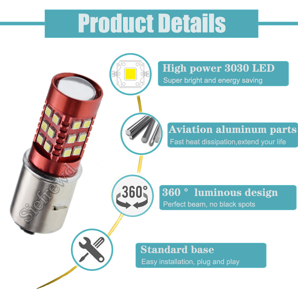 1 x BA20D H6 12V-60V LED Motorcycle Headlight Bulb Motorbike Hi/Low Beam Globes - Image 5