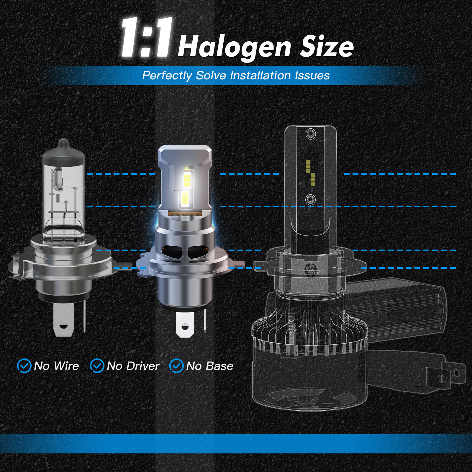 Globos de faros LED Bevinsee H4 12000LM haz alto bajo para Mazda BT-50 UN 10-11- - Image 5