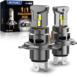 Bevinsee H4 LED Faros Globos Bombillas de haz alto bajo 70W 6000K Lámpara Super Blanca-