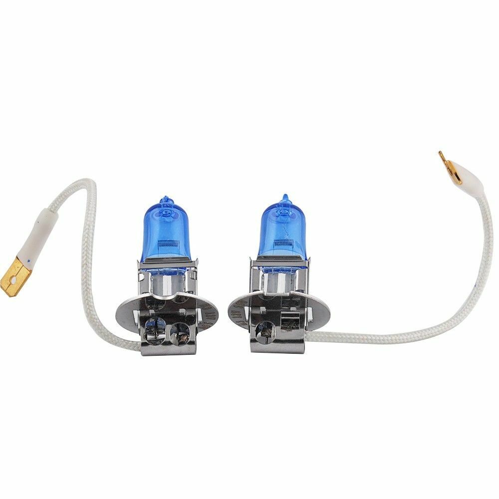 2 x 12V H3 100W XENÓN BLANCO 5000K HALÓGENO COCHE LUZ LÁMPARA GLOBOS/BOMBILLAS -