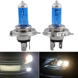 2Pcs 12V H4 55W Xenon Super White 6000K Halogen Car Head Light Lamp Globes Bulbs
