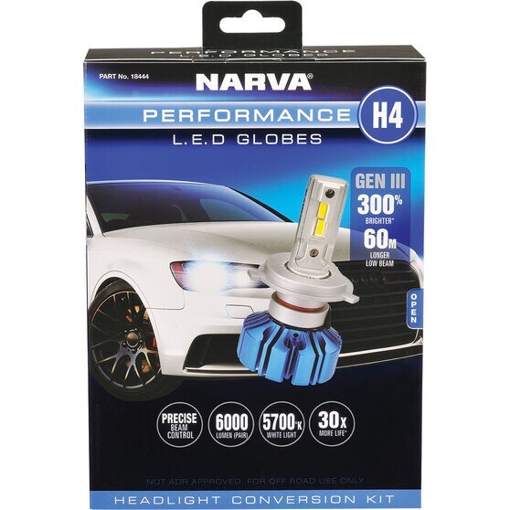 Kit de rendimiento globos faros LED Narva H4 GEN III H4 12/24V con LED T10-