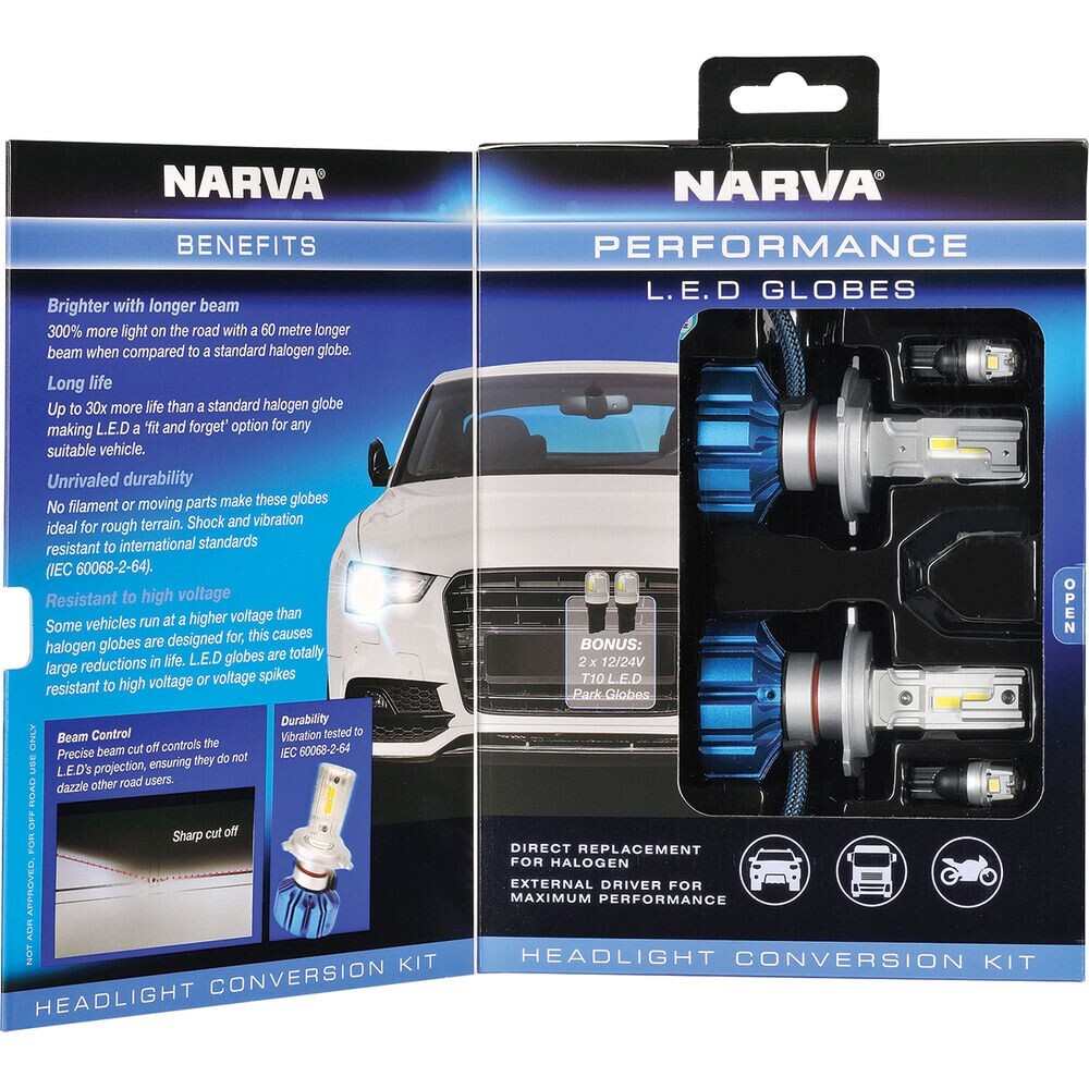 Kit de rendimiento globos faros LED Narva H4 GEN III H4 12/24V con LED T10- - Image 4