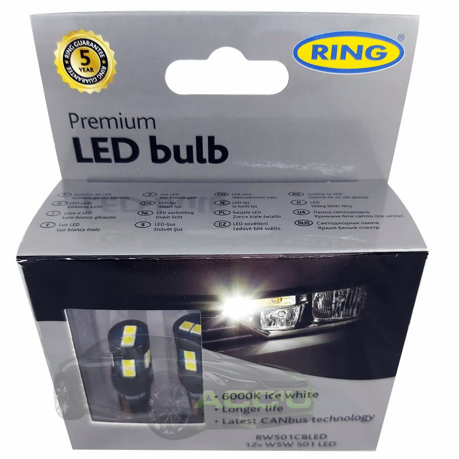 Anillo 12v Coche W5W 501 Canbus Libre de Errores 6000K Blanco LED Bombillas Interior- - Image 2