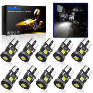 WINETIS 10 piezas Super Brillante 194 168 175 2825 T10 5 Chipsets Blanco 6000K Bombillas LED-