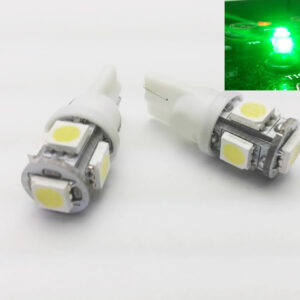 W5W T10 501 12V 5050 5 SMD LED Cuña Xenón Verde Interior Bombillas A-