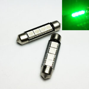2x C10W Festoon 42mm 264 Ultra Bright 4 LED SMD SV8,5 Bombillas Interiores Verdes A-