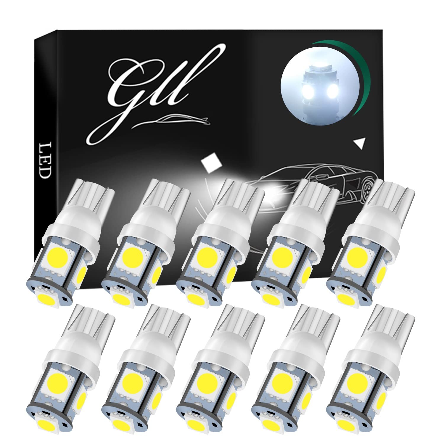 Bombilla LED 24V T10 501 Bombillas LED con 5050 5SMD 60 Lúmenes 7000K para Coche LED-