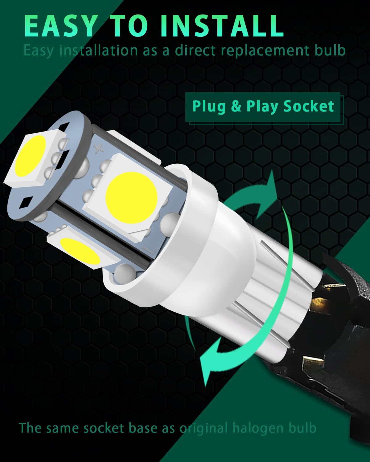Bombilla LED 24V T10 501 Bombillas LED con 5050 5SMD 60 Lúmenes 7000K para Coche LED- - Image 4