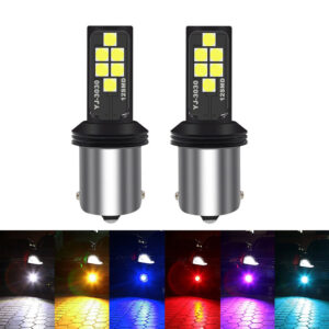 G4 AUTOMOTRIZ 2x 1156 BA15s Bombillas LED 3030 Alto Brillo Colorido Luz Trasera de Freno-