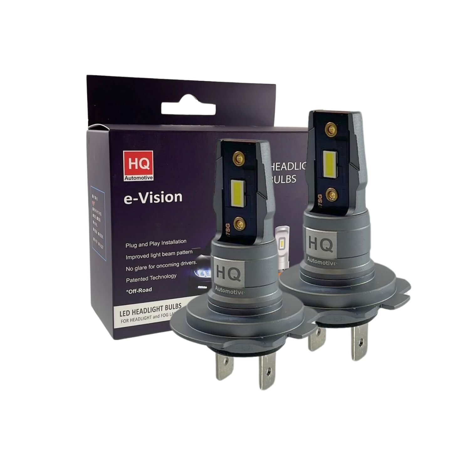 Bombillas de faros HQ Automotive e-Vision H7, bombillas LED V4 - 2500lm, 6000K, Canbus - - Image 3