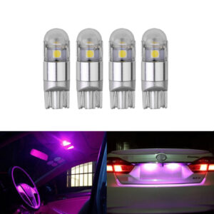 G4 AUTOMOTRIZ 4x T10 285 W5W Bombillas LED 12V 3030 Rosa Brillante Luz de matrícula-