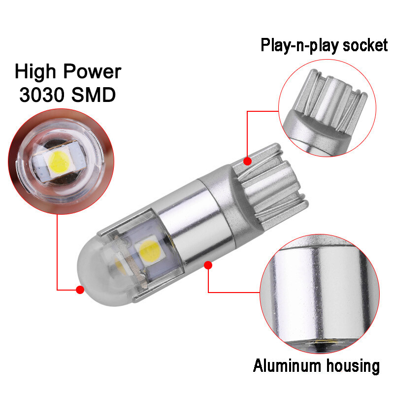 G4 AUTOMOTRIZ 4x T10 285 W5W Bombillas LED 12V 3030 Rosa Brillante Luz de matrícula- - Image 4