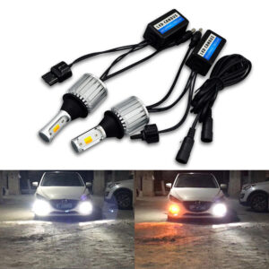 G4 AUTOMOTRIZ CANBUS T20 7443 Bombillas LED Super Brillantes COB Doble Color Blanco Ámbar-