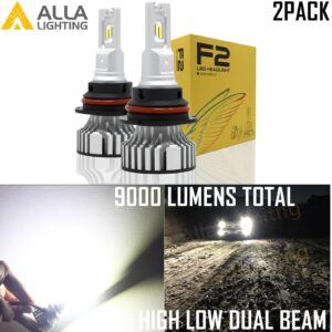 Kits de conversión de faros Allá Lighting LED 9007 bombillas de faros blancas-