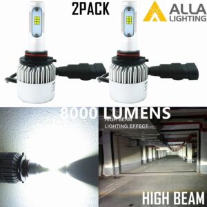 Kits de conversión de faros LED blancos bombilla de haz alto Allá Lighting 8000lm 9005 HB3-