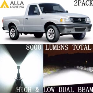 Kits de conversión LED de haz alto bajo bombilla de faros Allá Lighting 9007 para Mazda 2X-