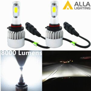 9005 HB3 LED Faro Bombilla de haz alto Lámpara Kits de reemplazo 6000K Faro blanco, 2 piezas-