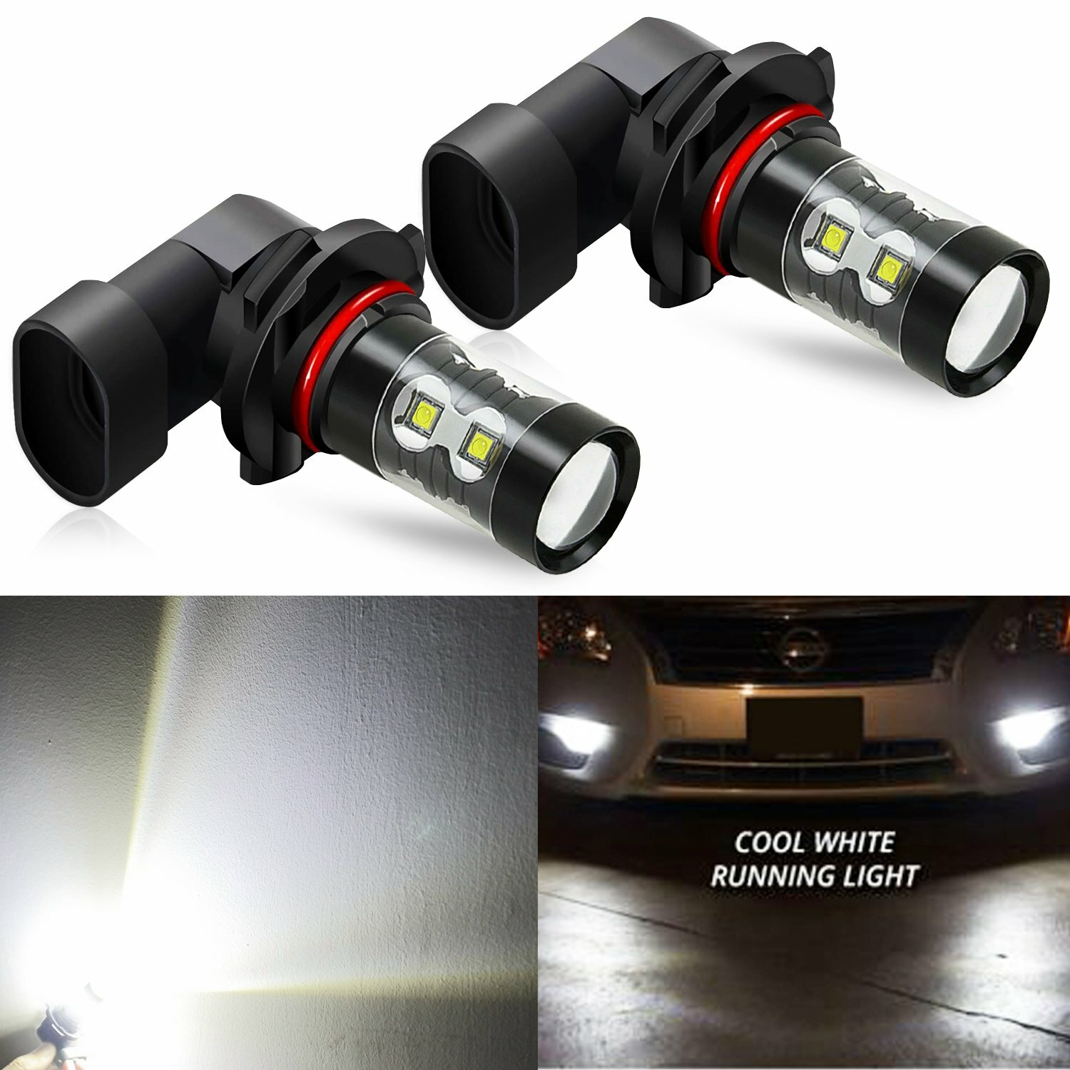 JDM ASTAR 2x 50W H10 9145 LED Blanco Luces Antiniebla Bombillas Alta Potencia 12V-