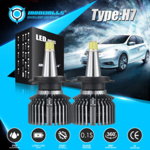 Kits de bombillas de faros LED H7 8 lados haz bajo 360° blanco súper brillante 6500K 2400W-