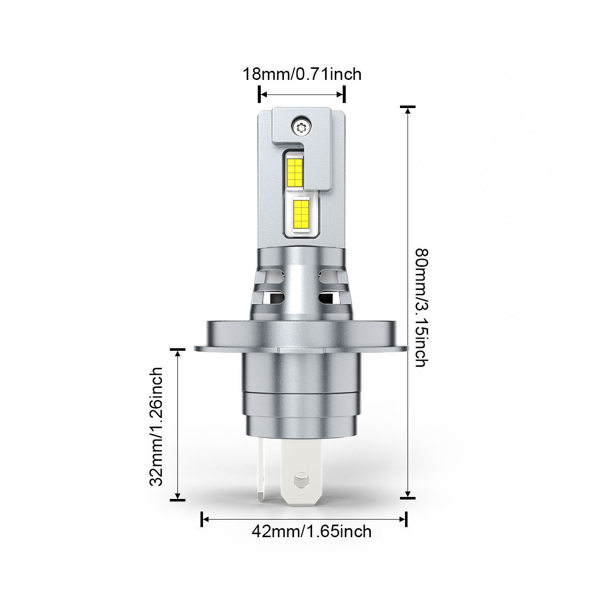 CHUSYYRAY 2x H4 LED Faros Bombillas Kits Luz Alta Baja 6000K Súper Blanco 16000LM- - Image 2