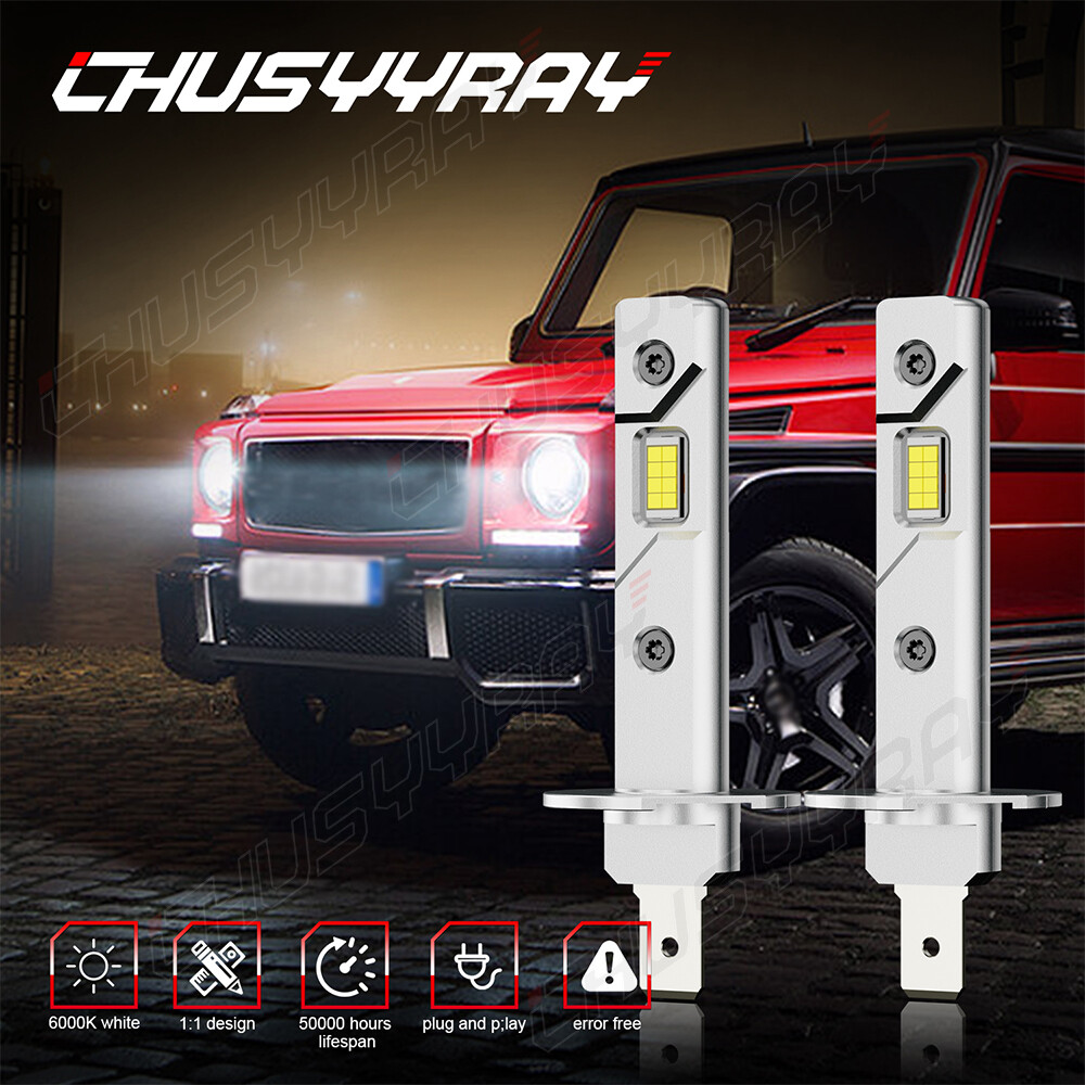 Kits de faros LED H1 2 piezas 160W 16000LM faros 6000K DRL luces antiniebla- - Image 2