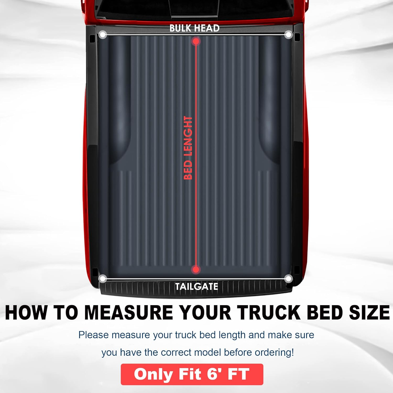 Tri Flip Fold Soft Truck Bed Tonneau Cover Compatible with 2016 2017 2018 2019 2 - Image 2