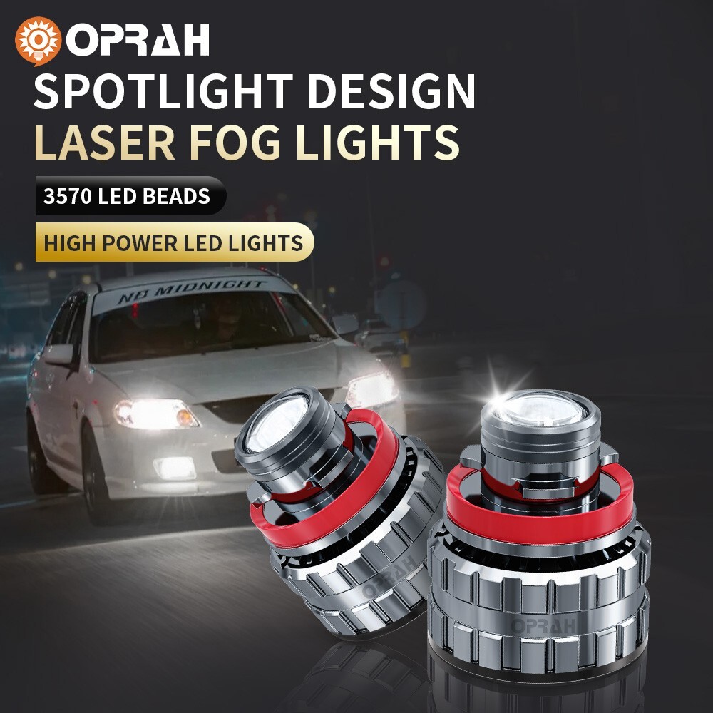 2 Piezas H11 LED Láser Faros Bombilla Proyector Automotriz Luz Antiniebla Nuevo Amarillo- - Image 5