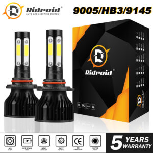 Kits de bombillas LED Ridroid 4Sides 9005 HB3 180W 6000K blanco haz alto bajo-