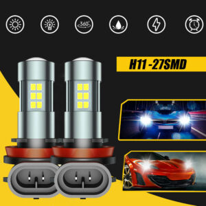 2x 55W 6000K 8000LM H11 LED Car Headlight Bulbs Kits High & Low Beam Fog Lights