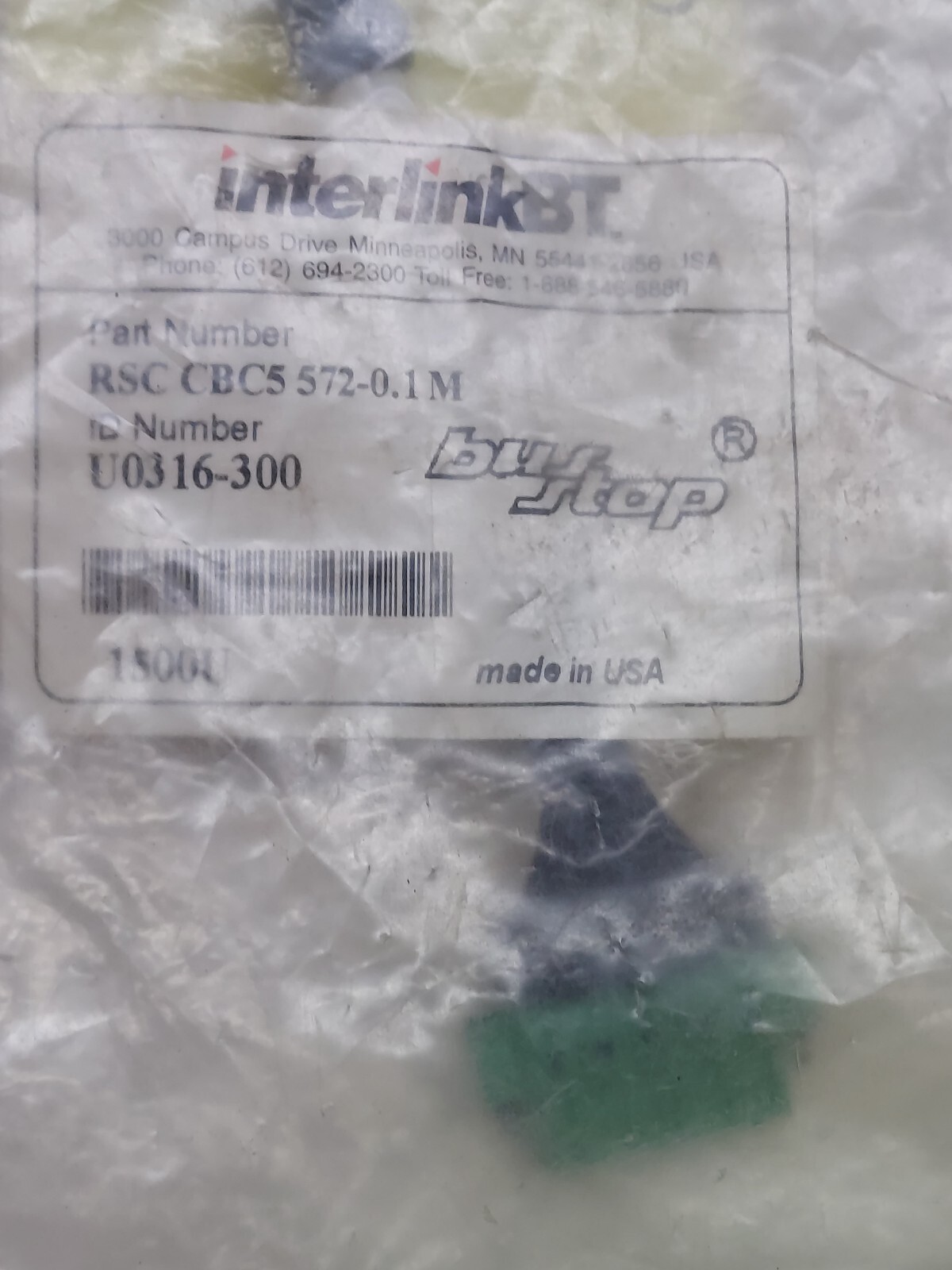 CABLE INTERLINK BT RSC CBC5 572-0.1M BusStop U0316-30 5 pines bolsa blindada nueva - - Image 5