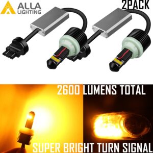Bombilla intermitente de luz de señal de giro AllaLighting 5702 amarillo ámbar, súper brillante-
