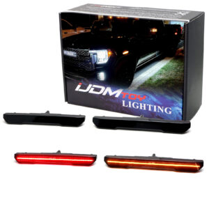 Lente de humo color ámbar/rojo LED guardabarros marcadores laterales para GMC 20+ Sierra 2500 3500-