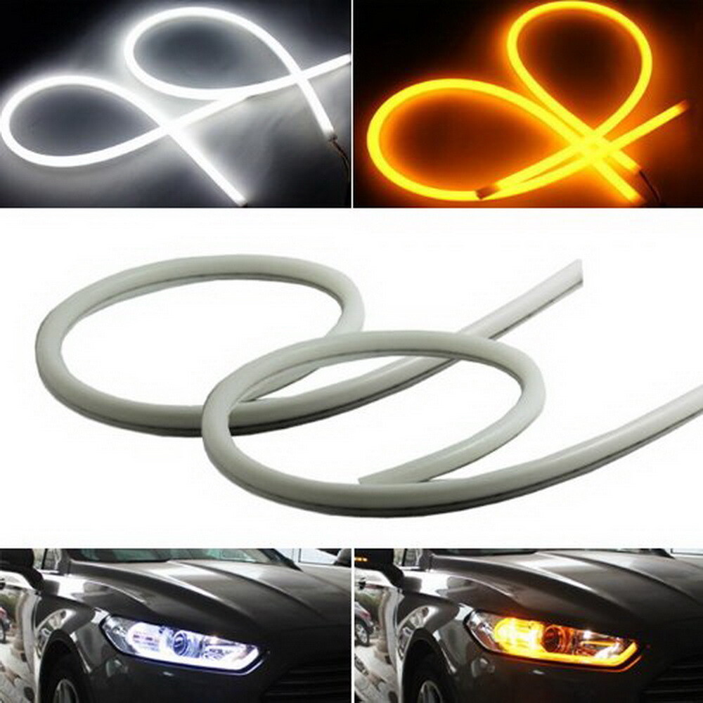 Tira de luces LED blancas/ámbar iluminadoras uniformes para reacondicionamiento de faros-