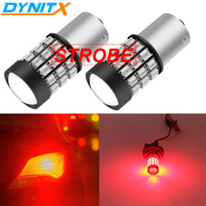 DYNITX Par 1156 P21W LED Legal Flash Estroboscópico Intermitente Bombilla de Freno|COLA ROJA-