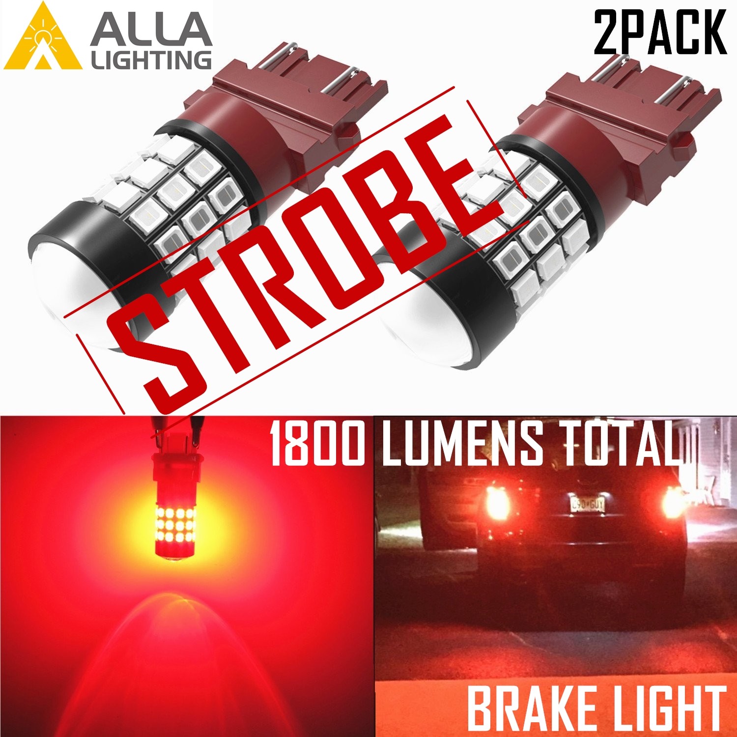 Luz trasera/freno intermitente intermitente estroboscópica intermitente Allá Lighting 3157 LED, intermitente, alerta-