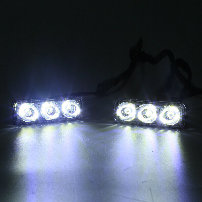 Luces LED de circulación diurna para conducción de automóviles DRL luz antiniebla 12V súper blanca 3LED- - Image 3