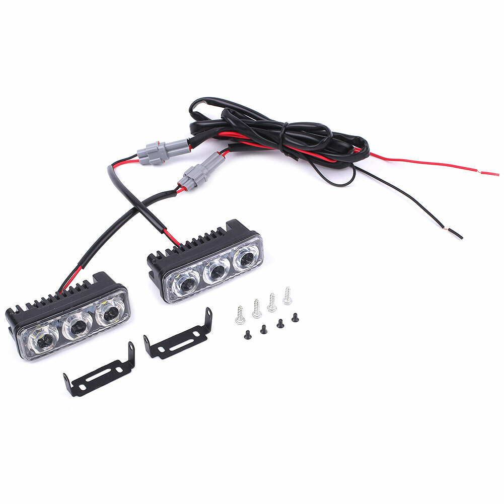 Luces LED de circulación diurna para conducción de automóviles DRL luz antiniebla 12V súper blanca 3LED- - Image 5