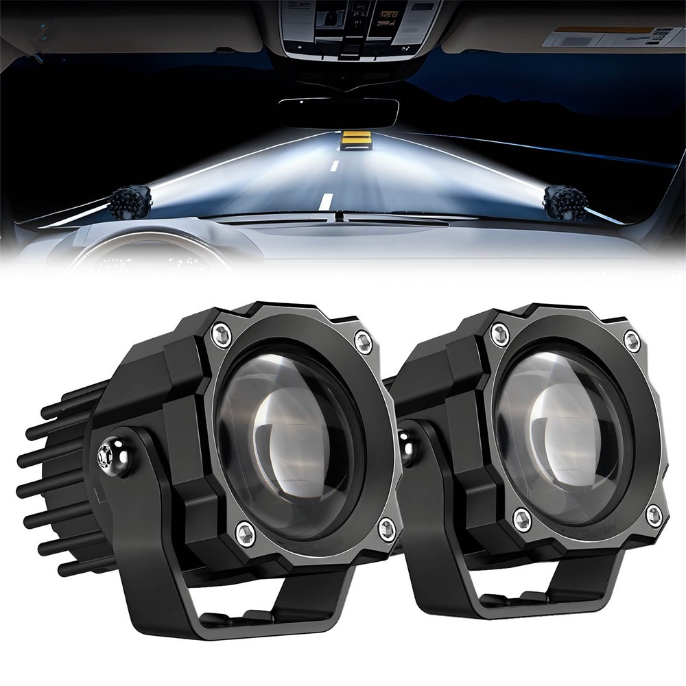 Par de luces antiniebla cuadradas para conducción todoterreno de 3""72 W haz de inundación iluminación automotriz-