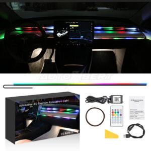 Luces LED de neón que brillan EL cable cuerda tira tubo coche interior ambiente RGB APP-