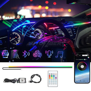 Tira de Luz LED Interior Coche Dreamcolor Iluminación Ambiental Inalámbrica APP Sincronización Música-