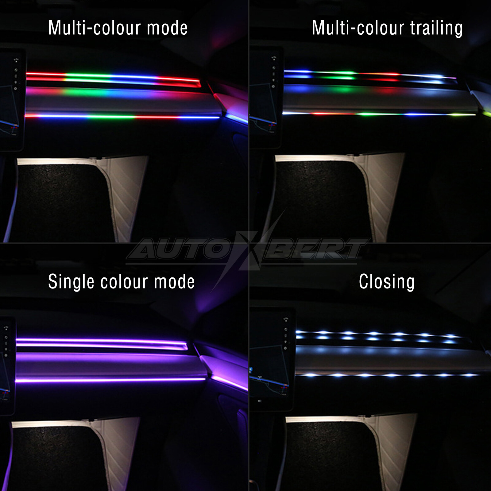 Tira de luces LED de 110 cm interior de coche acrílico iluminación ambiental APP sincronización música RGB- - Image 5