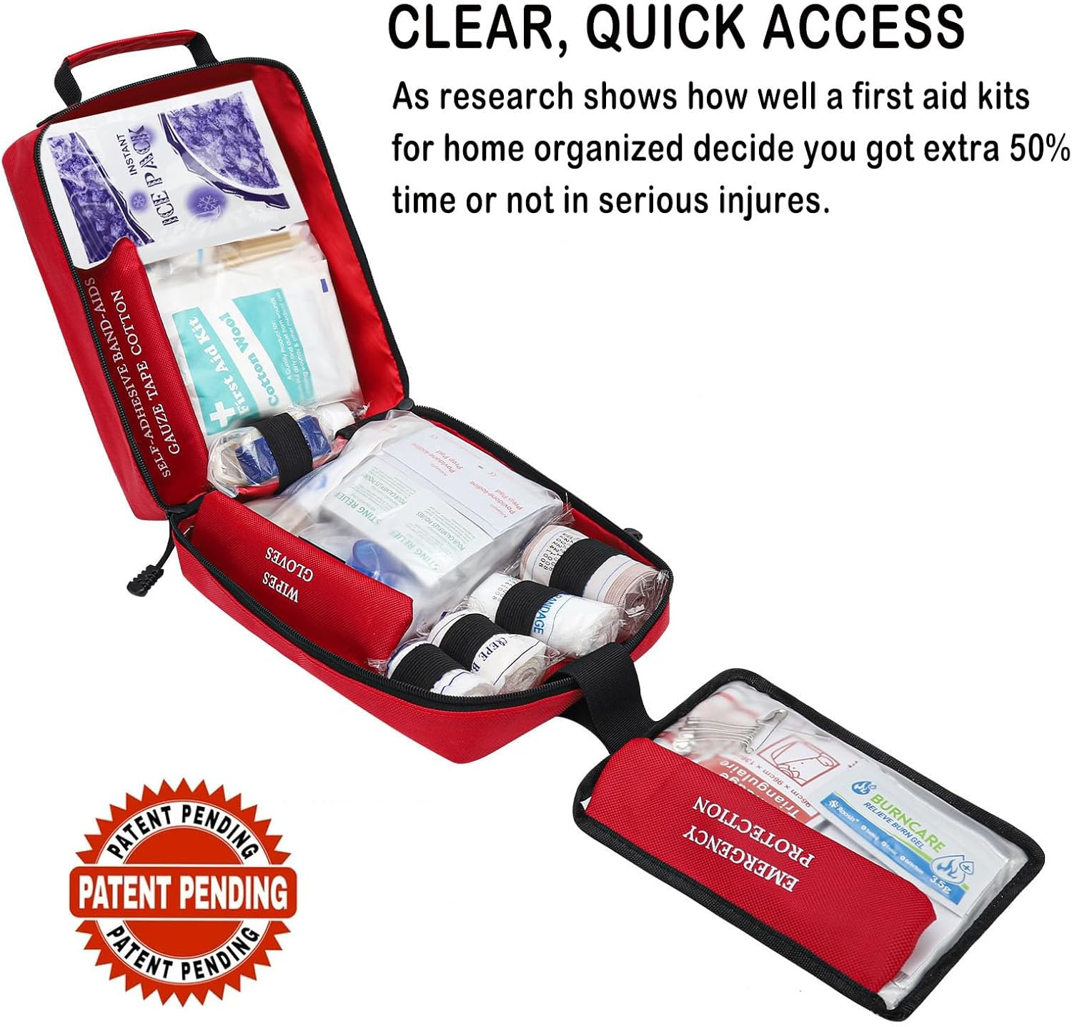 Kit de Primeros Auxilios Grande 400 Piezas Kits de Emergencia Premium para Hogar, Oficina, Coche, Exterior- - Image 2