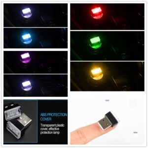 4 PIEZAS Luces Interiores Coche Leds Usb Automotriz Lámparas de Noche Interior-