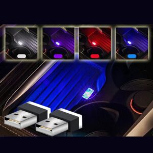 Kit de luces de atmósfera interior de automóvil de 4 piezas de lámparas de noche USB para automóvil-