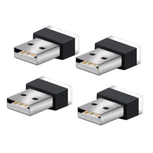 Lámparas nocturnas automotrices USB de luz de atmósfera para vehículos interiores de automóviles 4 piezas-