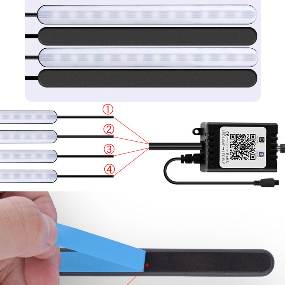 Kit de iluminación ambiental coche lámpara atmósfera interior LED luz nocturna- - Image 3